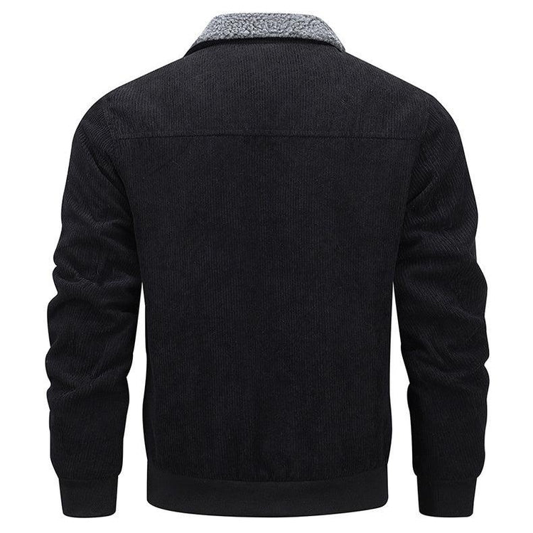 Winter Lapel Fleece Jacket With Pockets Warm Thicken Cotton Coat Men&