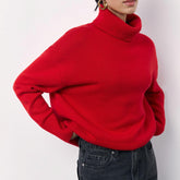 Winter Turtleneck Sweater Fashion Personality Long Sleeve Knitted Top Women&