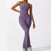 Women Sleeveless Flare Jumpsuits Fitness Yoga Long Pants - Luxury 0 by Shop Luxe Look