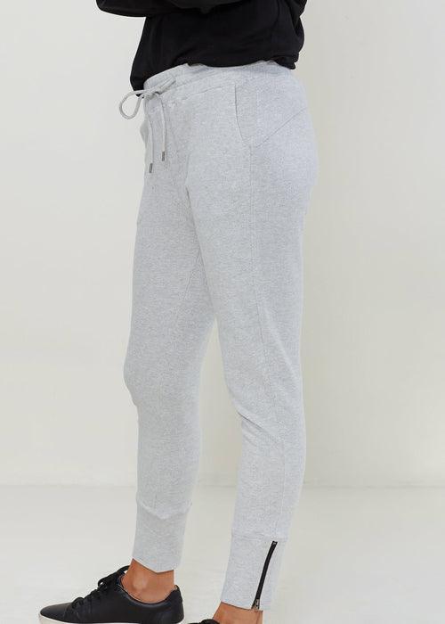 womens drawstring waist jogger pants-Women's Drawstring Waist Fitted Jogger Pants In Heather Grey-shopluxelook.store