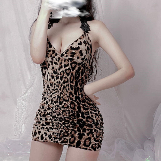 Women's Fashion Leopard Print Wrap Dress