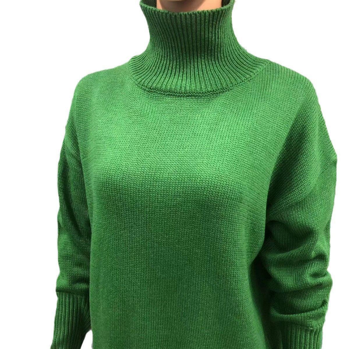 women's long-sleeved pullover sweater-Women's Long-sleeved Pullover Solid Color Sweater-shopluxelook.store