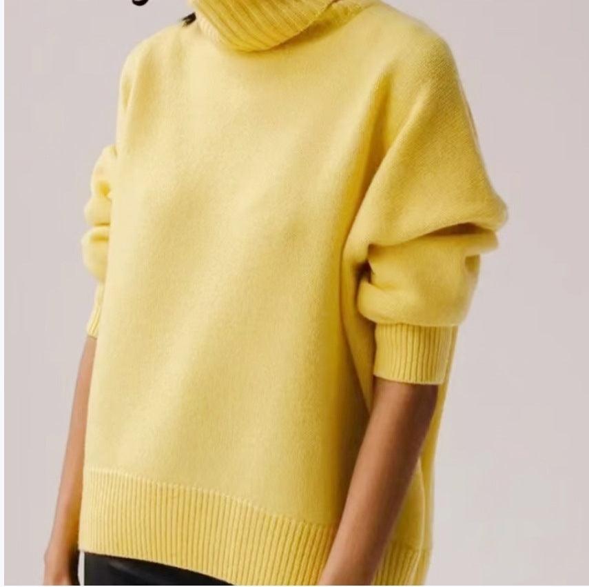 Women's Long - sleeved Pullover Solid Color Sweater - Luxury 0 by Shop Luxe Look