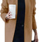 Women'S Peacoat Trench Coat Mid Long Outwear Casual Lapel Open Front Slim Fit Winter Blazer Cardigan Overcoat Khaki Medium - Luxury by Shop Luxe Look