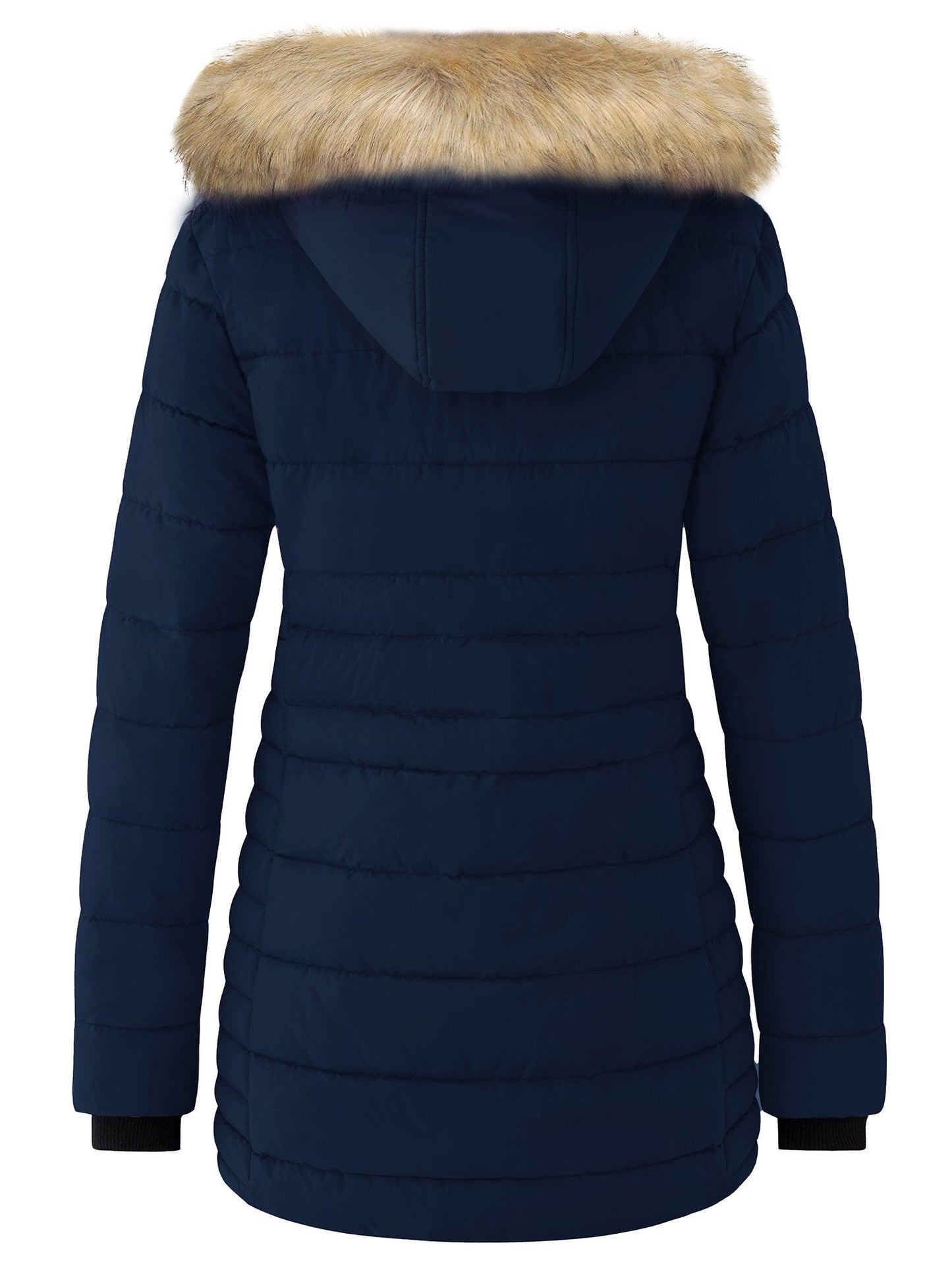 Women'S plus Size Puffer Coats Quilted Puffer Jackets Waterproof Snow Coats Navy XL - Luxury by Shop Luxe Look