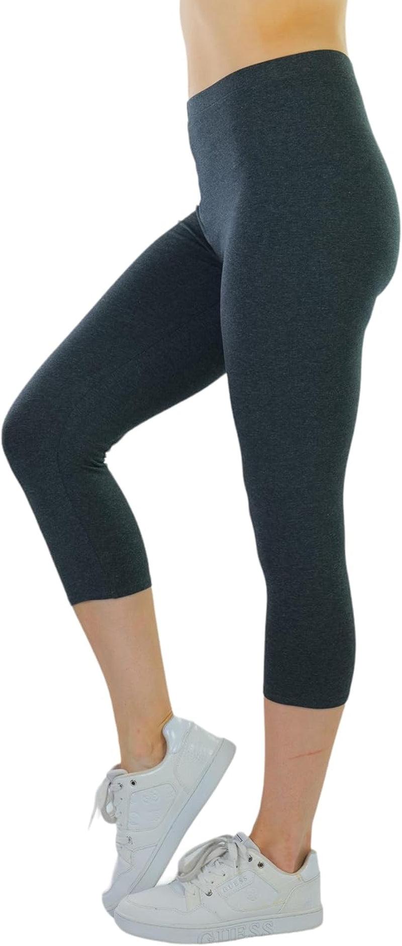 cotton capri leggings-Women'S Premium Cotton Capri Leggings-shopluxelook.store