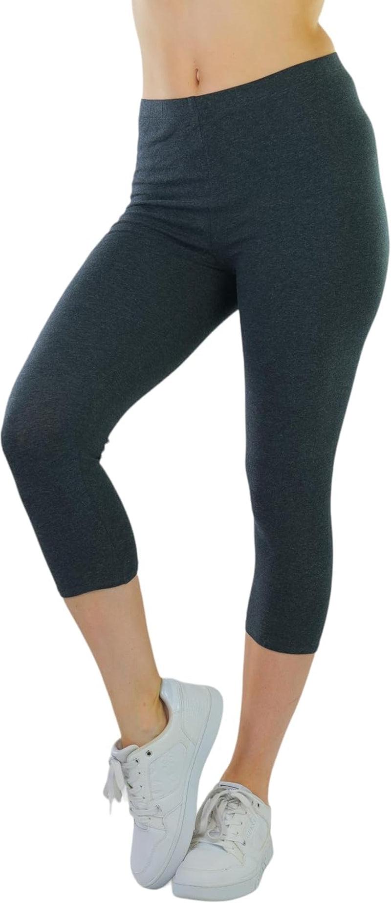 cotton capri leggings-Women'S Premium Cotton Capri Leggings-shopluxelook.store