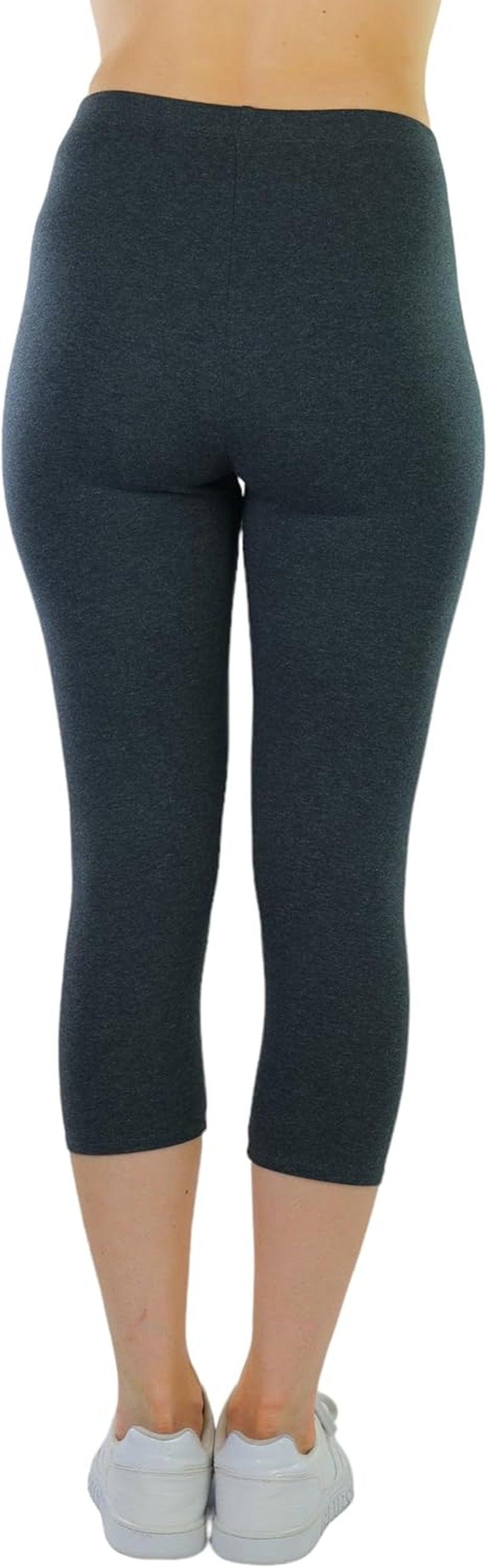 cotton capri leggings-Women'S Premium Cotton Capri Leggings-shopluxelook.store