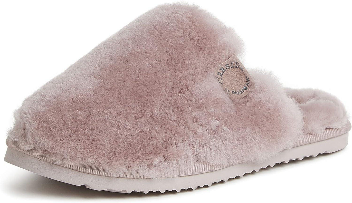 Women'S Shelly Beach All over Shearling Easy On/Off Scuff Slipper - Luxury by Shop Luxe Look