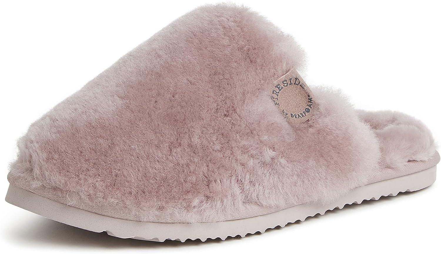 womens shearling slipper-Women'S Shelly Beach All over Shearling Easy On/Off Scuff Slipper-shopluxelook.store