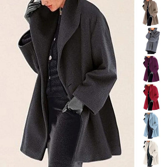 Women's Trendy Clothes Multi - color Round Neck Loose Sweater Woolen Coat Solid Casual Coat For Autumn And Winter - Luxury 0 by Shop Luxe Look