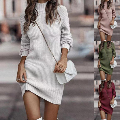 Women's Turtleneck Long Sweater Winter Fashion Long Sleeve Sweater Dress - Luxury 0 by Shop Luxe Look