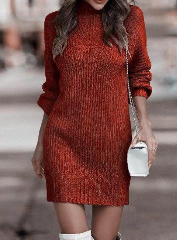 Women's Turtleneck Long Sweater Winter Fashion Long Sleeve Sweater Dress - Luxury 0 by Shop Luxe Look