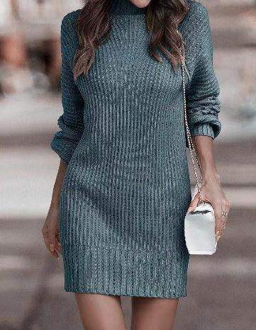 Women's Turtleneck Long Sweater Winter Fashion Long Sleeve Sweater Dress - Luxury 0 by Shop Luxe Look