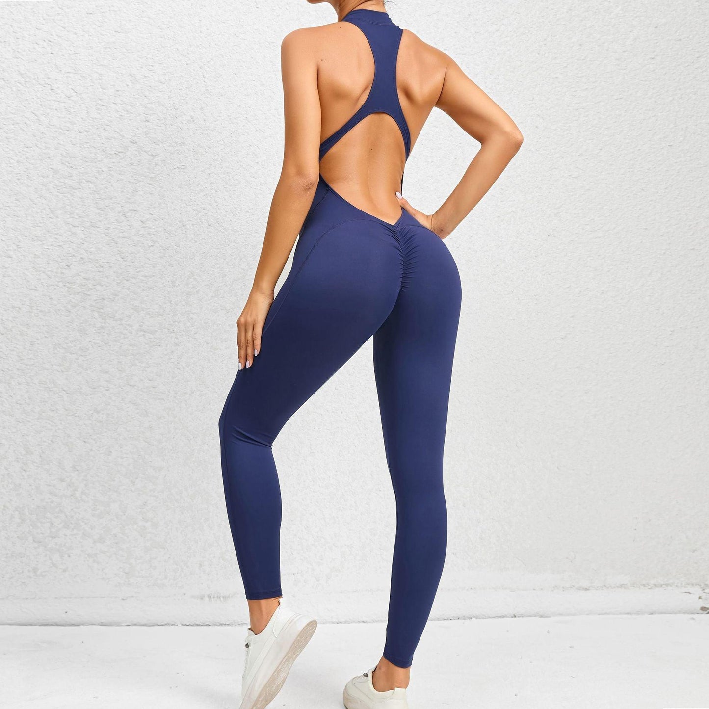 Zippered Yoga Fitness Jumpsuit with Tummy Control and Butt Lifting Sportswear - Luxury 4 by Shop Luxe Look